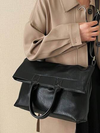 Unisex Korean Style Handbag, Shoulder Bag, Tote Bag, Large Capacity, Commuter Bag