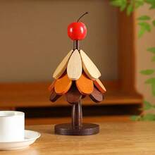 [Pregnant Mom & Baby Essentials] Premium Foldable Wooden Heat-Resistant Pad, Anti-Scald & Anti-Slip, Christmas Tree Design Decor, Dining Table Protective Mat, Stylish For Daily & Holiday Use