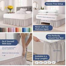 Leoon Falda de Cama anti-polvo envolvente para camas tamao King con cada de 12 pulgadas - banda elstica de fcil ajuste - Rodapis plisado ajustable - para mujeres, hombres, nios y adolescentes - Cafe - king+caída de 12 pulgadas+13 - café - Ver 22