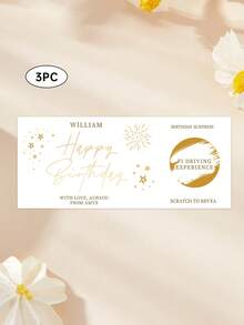 1/3pcs Personalised Birthday Scratch To Reveal Voucher, Special Birthday Surprise Scratch Card, 30th, 40th, 50th, 60th,70th,80th Birthday Gift,Customizable Scratch Card / Pregnancy Announcement / Marriage Announcement / Marriage Proposal - Multicolor - View 52