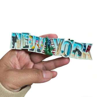 4.72 英寸创意城市景观纽约字母冰箱贴装饰