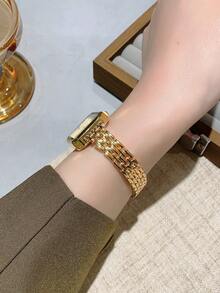 1件装女士简约休闲优雅复古中东风格手镯手表，复古金色 - 金色 - 查看 4