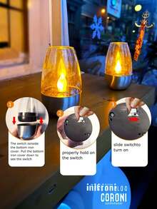 1pc Outdoor Waterproof Solar Powered Tea Light, Outdoor Garden Solar Lamp, Flickering Candle Lantern, Suitable For Home, Bar, Restaurant, Camping, Holiday Decoration