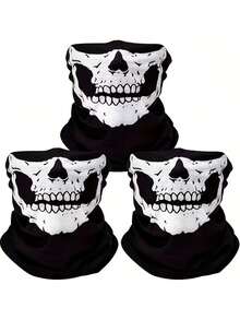 1/2/3pcs Unisex Skull Funny Face Mask Balaclava Hat, Suitable For Daily Cycling, Party, Outdoor Activities - Multicolor - View 3