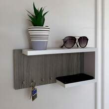 TendenciaPorta Llaves Repisa De Pared Minimalista LlaveroCalidad premium - Gris Cenizo - Ver 2