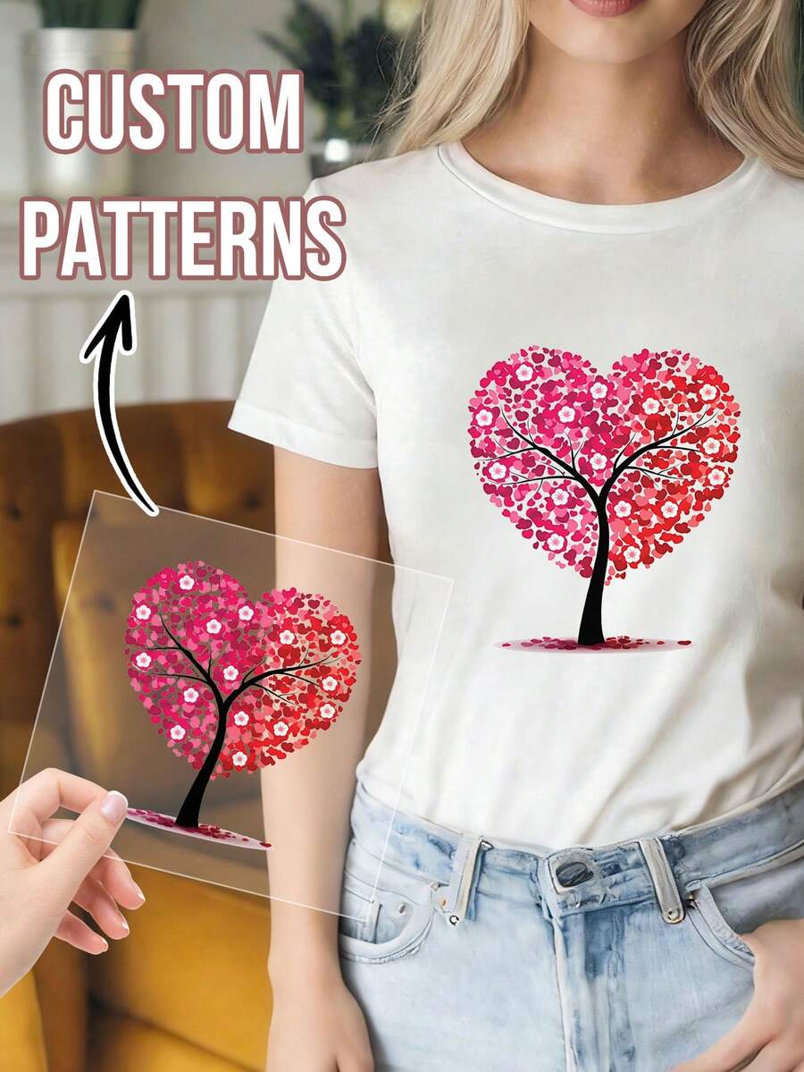 Custom Iron On Transfers, Customized Thermal Transfer, Cool Custom Heat Transfer Film, Personalized Your Photo, Image Logo, Iron On Transfers For T-Shirts, Multi-Functional, , Ornamental, Couple T-Shirt Pattern Heat Transfer, Personalized Custom, Custom Gifts, Valentine's Day Gifts, Birthday Gifts, Party Gifts, Anniversary Gifts, Suitable For Giving To Family Members, Partners, Or Close Friends. - Multicolor - View 1