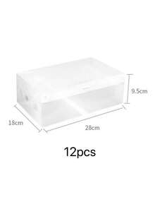 1/6/12pcs Transparent Foldable Travel Shoe Boxes, Easy To Clean, Suitable For High Heels, Sandals And Various Shoes, Shoe Storage Organizer