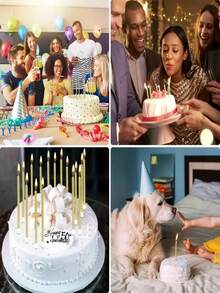 Velas de Lápis de Bolo de Aniversário, Velas Espirais, Decorações de Bolo de Aniversário, Velas de Lápis Retas, Decorações de Mesa de Sobremesa, Aplicável Eletricamente para Ano Novo, Dia dos Namorados, Eventos de Festa - Multicolorido - Visão 6