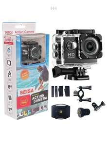 HD 1080p Sports Camera Mini Camcorder Action Camera Full HD Video - Gold - View 2