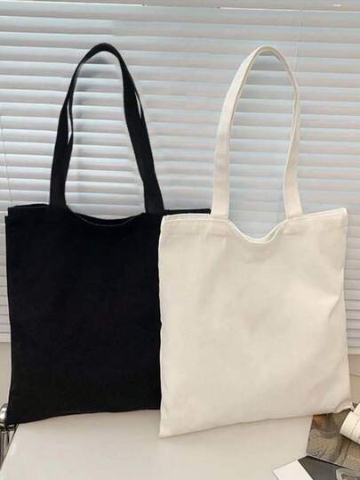 10/5/3/1 Piezas Bolso de lona simple para mujer, Bolso de lona con apertura superior, Bolso de lona para viaje, Bolso de mano de lona de gran capacidad, Bolso de lona unisex para viaje, Bolso de compras reutilizable de moda y multiusos, Bolsa de regalo para conferencias
