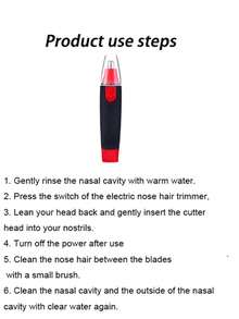 AXH Men's Nose & Ear Hair Trimmer, Stainless Steel Manual Waterproof Portable Nose Hair Shaver - Black - View 8