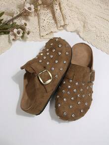 FVPFVP 2025春夏复古卡通女士拖鞋，软底，隐形坡跟，一脚蹬乐福鞋