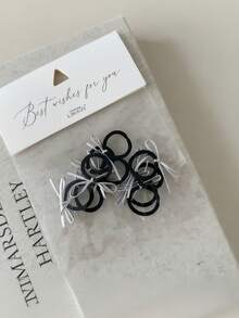 10pcs Silver Hair Ties, Suitable For Kids And Girls, Thumb-Sized, Children Hair Accessories, Ponytail Holders, Elastic Hair Bands, Hair Ropes, High Elasticity Hair Ties, Won't Damage Hair - Multicolor - View 5