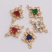 5/10 件复古优雅奢华时尚空心铜连接器带水钻装饰，DIY 耳环/项链/手链首饰配件，适合女士