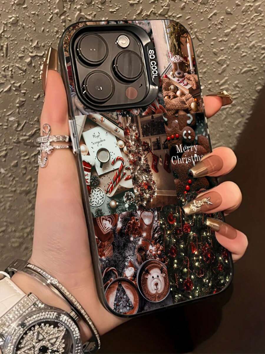 Ambiente navideño cálido con adornos, luces y dulces. funda de móvil de láser Elemento de diseño de funda para teléfono, ideal como regalo para cumpleaños, para mamá, familiares, amigos - Blanco - Ver 1