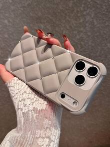 奢华绗缝亮片加厚手机壳,兼容 17/15 Pro Max/13/14/12/11/16 - 灰色 - 查看 9