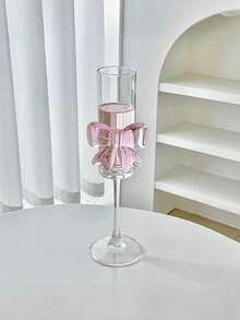 1pc Elegant Bow Tie Pink Glass Wine Glass - Creative High-End Wine Glass, Suitable For Parties, Restaurants, Bars, Cafes, Dessert Shops, Weddings And Bridal Showers, Mother's Day Wine Glass Gift Decor - Multicolor - View 4