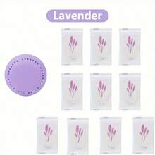 1/5/10 Pcs Air Freshener Capsules With Holder - Suitable For Home, Car, Wardrobe, Lily Fragrance, Effectively Removes Odors, Car Air Freshener Diffuser, 2025 New Fashionable Air Freshener Capsules, No Drilling Required, Solid Fragrance Sticker - Lavender - View 5