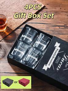 1个/4个礼盒套装 – 个性化烈酒杯 – 2盎司/60毫升，可定制姓名威士忌酒杯，永久激光雕刻 – 不褪色威士忌酒杯 - 雷射 - 查看 16