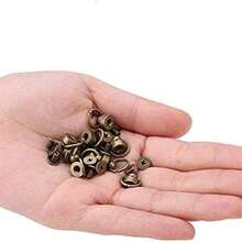 Leoon Remaches de Latn Bronce 20PCS Conjuntos de Botn de Cabeza Redonda para Cuero Metal con Hebilla Correa Cinturn Zapatos Decoracin Artesanal Bricolaje Leathercraft - Bronce - Ver 7