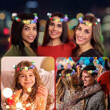Tendencia10pz Diadema Corona Flores Luz Led Fiesta FestivaCalidad premium