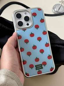 1pc Ins Korean Full Screen Apple Summer Blue Phone Case For IPhone17 16 15 14 13 12 11 17Pro Max 16Pro Max 15Plus, Y2K Shockproof Protective Cover, Perfect Holiday Gift - Blue - View 1