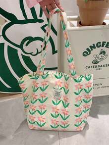 Summer Super Fresh European And American French Style Rhombus Ditsy Floral Fashion Shoulder Bag, Student Cloth Bag - Multicolor - View 5