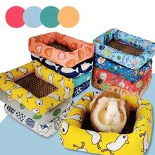 1件装水果印花帆布耐用防抓仓鼠窝垫，不可机洗，适用于松鼠、蜜袋鼯、兔子、小型宠物，全年适用（款式随机） - 彩色 - 查看 4