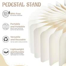 6-Pack Foldable Multi-Height Buffet Risers - 12" White Cardboard Cylinder Stands With Acrylic Plates For Wedding Cakes, Dessert Tables, Charcuterie Displays - Circle - View 5