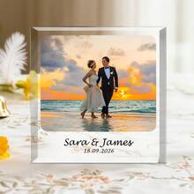 1件定制亚克力照片展示架，3D立体纪念桌面摆件，节日工艺装饰，家居办公装饰，感谢礼品，无需电源，适用于派对和活动，个性化装饰，节日礼物，圣诞礼物，圣诞节，感恩节，周年纪念日，生日 - 彩色 - 查看 18