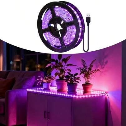 Striscia luminosa a LED per la crescita delle piante, alimentata a bassa tensione USB a 5V, appositamente progettata per l'illuminazione interna in serre per la coltivazione di frutta, promuove la crescita delle piante.