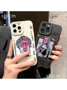 Graffiti Great Art Aesthetic David Mona Lisa Case Covercompatible with  15 16 Pro Max 14 13 12 11 XS XR X 7 8 Plus SE Shockproof Soft Cover, Cover compatible with  17 pro hülle,  17 pro max hülle,  17 hülle,  16 pro hülle - Burgunderrot M124 - Übersicht 3