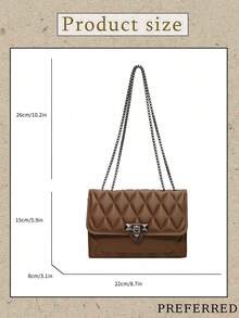 Women's Quilted Leather Shoulder Bag Buckled Clutch Purse Small Crossbody Bags With Chain,Stylish And Versatile, Suitable For Various Occasions Such As Commuting, Dates, Shopping, And Parties. It's An Ideal Gift For Women, Perfect For Birthdays, Valentine's Day, And Anniversaries. - 彩色 - 查看 10