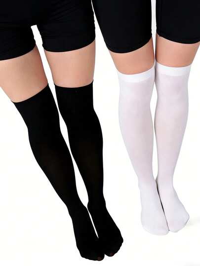 1/2/3 pares de calcetines de terciopelo sobre la rodilla, calcetines estilizantes hasta la pantorrilla, calcetines decorativos hasta el muslo, calcetines altos para exteriores, estilo de colegiala JK, calcetines deportivos, aptos para uso diario durante todo el año
