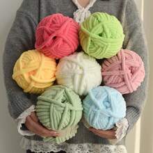 1pc 250g Chunky Dopamine Yarn Skein, Handmade Knitting Scarf, DIY Blanket, Cushion, Non-Shedding - 250 Grams - View 4