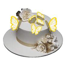 Tendencia23pzs Mariposas De Oblea Decorativas 3d + Letrero BlancoCalidad premium - Lila - Ver 6