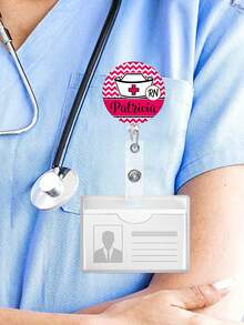 个性化胸牌卷轴，定制护士伸缩胸牌夹，护士ID卡扣挂绳胸牌夹，注册护士ID胸牌，员工礼物，听诊器731，个性化装饰品，个性化礼物，节日礼物，护士节 - 彩色 - 查看 20