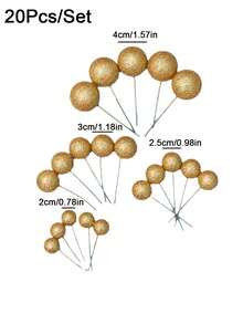 20pcs Glitter Foam Balls Decorations, Mixed Sizes And Colors Foam Balls For Cake Decorations, Suitable For Birthday, Wedding, Bachelorette Party, Christening, Gender Reveal Party, Retirement Party And Other Themed Parties, Assorted Colors (Balls Should Not Touch The Cake) - Multicolor - View 2