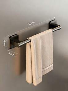 1pc No-Drill Multifunctional Storage Rack, Bathroom Towel Holder, Toilet Organizer, Kitchen Shelf - Black - View 13