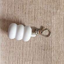1 Piece Keychain, Lip Balm Holder, Hat, Replacement Cap With Plug, Lip Gloss Keychain, Convenient Keyring Accessories, Suitable For Women And Mothers To Prevent Loss - trắng - Xem 5