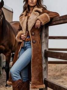 Women Trench Coats - Dark Brown - View 4