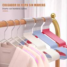 Tendencia50 Ganchos Para Ropa Antideslizante Perchas Acero Inoxidable Negro, Blanco, Azul, Rojo, CaquiCalidad premium - 1 - Ver 8