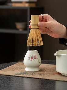 1 Set Creative Japanese Style Matcha Bowl, Handmade Bamboo Matcha Whisk, Tea Ceremony Set, Song Dynasty Style Matcha Bowl Tools, Matcha & Milk Tea Bowl, Matcha Accessories Set - Multicolor - View 3