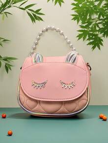 Cute & Stylish Crossbody Shoulder Bag, Pearl Decor Cat Kawaii Princess Handbag, Fashionable Coin Purse For Kids/Teens, Suitable For Outing & Travel - Pink - View 11