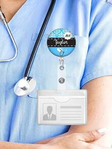 个性化胸牌卷轴，定制护士伸缩胸牌夹，护士ID卡扣挂绳胸牌夹，注册护士ID胸牌，员工礼物，听诊器731，个性化装饰品，个性化礼物，节日礼物，护士节 - 彩色 - 查看 28