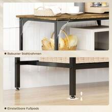 Baker's Rack, 3-Tier Kitchen Shelf With Steel Frame, Rustic Brown And Black - Camel - View 4
