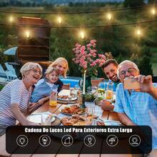 TendenciaGuirnalda De Luces Led Exterior 10metros 10 Focos AmarilloCalidad premium - Amarillo - Ver 6