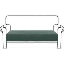 MAXIJIN Velvet Stretch Couch Cushion Covers Soft Loveseat Cushion Cover Replacement Sofa Seat Cushion Slipcovers RV Protector With Elastic Bottom (1 Piece Loveseat Cushion Cover, Pea Green) - PeaGreen - Xem 1