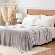 Sushing Luxury Fleece Warm Blanket, Soft Lightweight Velvety Plush Blanket For Sofa And Bed, Cozy Comfy For All Seasons(Color, 108*90 Inches) - ColorC - 查看 2