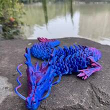 3D Printed Dragon Model For Valentine's Exchange Toy,Valentine Party Favor, Prize Supplies, 1 Count Creative Desktop Decoration, Dragon Model Ornament, 3d Printed Fidget Toys,Office Desktop Decoration, Perfect Holiday Gift,Easter Egg Gifts,3d Printed Stuff - Red Blue - View 27